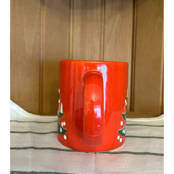 Vintage Waechtersbach Red Green Mug Christmas Tree Original Pattern Germany - Picture 3 of 5